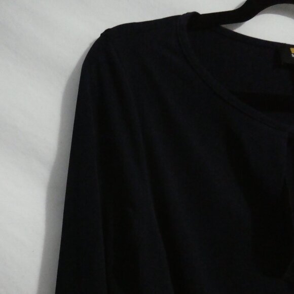 LORI MICHAELS COLLECTION | size 6 | Dark Blue Long Bell Sleeve Dress - Picture 3 of 16